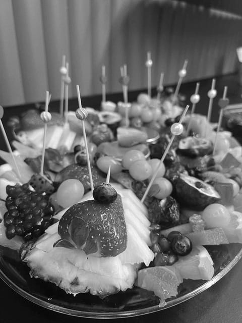 A shared food platter photographed close up